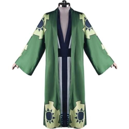 One Piece Roronoa Zoro Cosplay Costume Kimono Bathrobe Uniform Halloween Costume Outfit Suit