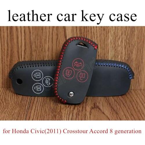 Only Red best price sale for Honda Civic(2011) Crosstour Accord 8 generation Key Case Car Hand Sewing Leather Key Cover