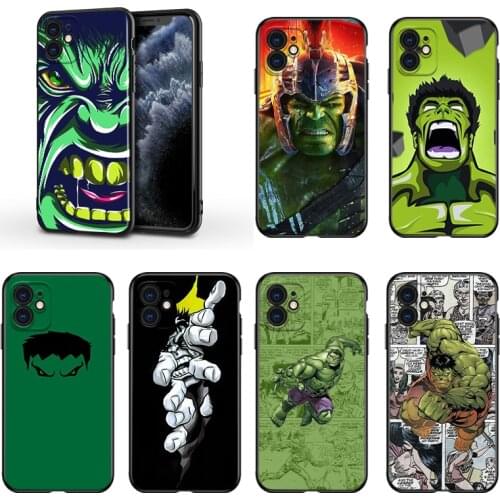 Hulks Avengers For Apple iPhone 13 12 11 Mini XS XR X Pro MAX SE 2020 8 7 6 5 5S Plus Black Silicone Phone Case