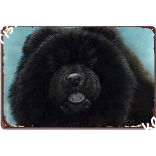 Black Chow Chow Metal Signs Cinema Living Room Kitchen Decoration Tin sign Posters