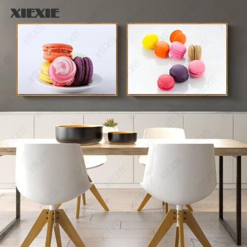 Nordic Decoration Home Posters Kitchen Restaurant Dessert Macaron Cake Canvas Painting Wall Art Picture for Living Room Decor
