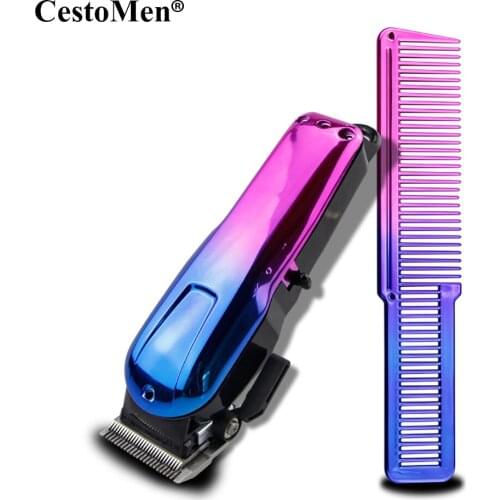 CestoMen Electroplating Smooth Hair Clipper Cutting Comb Barber Accessories Luxury Professional Hair Clipper Trimmer Cover