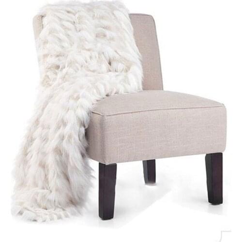 Exquisite Jacquard Fake Fur Blanket Model Room Soft Furnishing, Villa with Double Bed