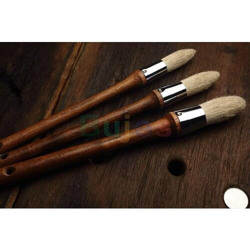 Korea hwahong Bristle oil brush 178 round head acrylic pen Wood Black Handle Watercolor Acrylic Oil Brush Painting Art Supplies