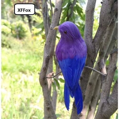Cute real life purple&blue bird model foam&feather simulation vivid turned bird doll gift about 16cm xf0902