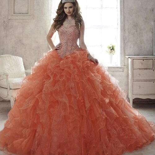 Sweetheart Rhinestones Top Princess Corset Ball Gowns Sweet 16 Dresses Gowns Prom Dresses Quinceanera Dresses