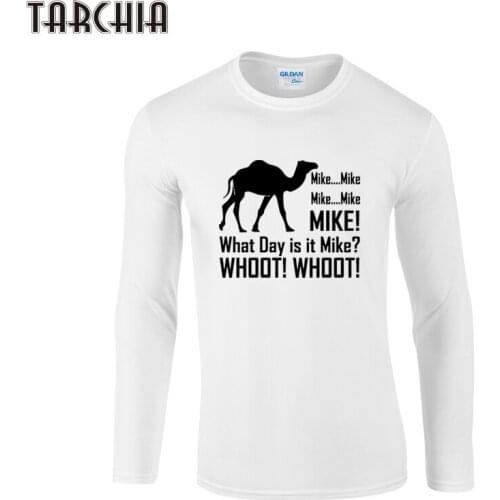 TARCHIA 2021 Brand Mike Hump Tops Tee Fashion Fitness Long Sleeve Men T-Shirt 100% Cotton Plus Size T Shirt Funny Homme