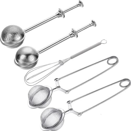 FQYL Shaker Duster Sets,Handle Shaker Duster Ball Tea Strainer with Handle Mini Whisk for Meringue Powder Sugar Flour Spices