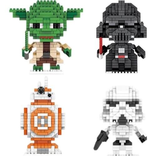 Building Blocks Starwarss Movie Micro Diamond Master YodaED Interstellar Soldier Army Mini Figures Set Toy For Children Gift Boy