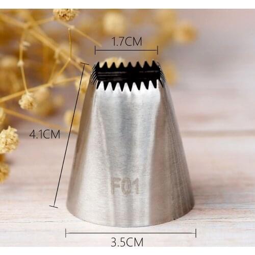 #F01 Large Size Square Shape Piping Nozzle Cake Cream Decoration Stainless Steel Icing Tips Cupcake Pastry Tools