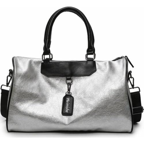 New European and American one shoulder portable travel bag large capacity short distance travel bag PU leather waterproof fitnes