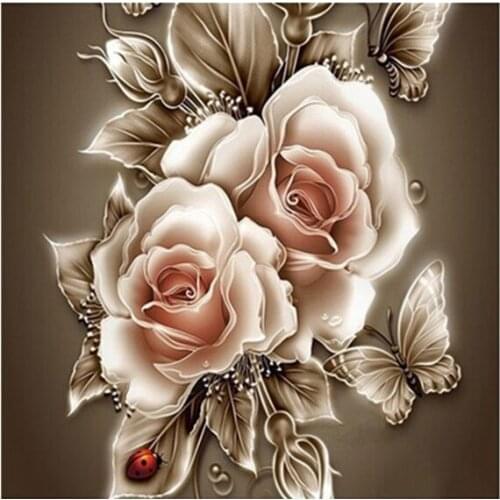 New Diamond mosaic full diamond embroidery beads butterfly rose flowers floral diamonds cross stitch painting Inlay handwork