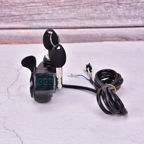 NEW 2020 Electric Bike Half Wrist Throttle Grip Handle Indicator/Lock Key Knock Half Twist Throttle LED Display