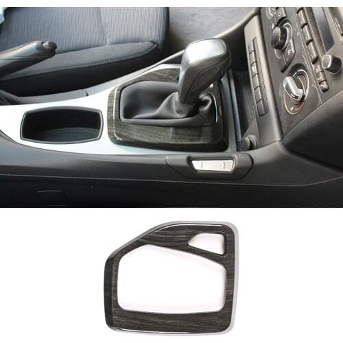 ABS Car Control Gear Shift Panel Cover Gear shift Panel Frame Trim For BMW X1 E84 2010-2013 Black Wood Grain LHD Accessories