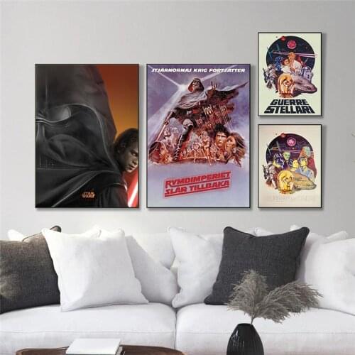Disney Star Wars A New Hope Retro Canvas Paintings Character Posters and Print Wall Art Pictures for Living Room Home Decoration