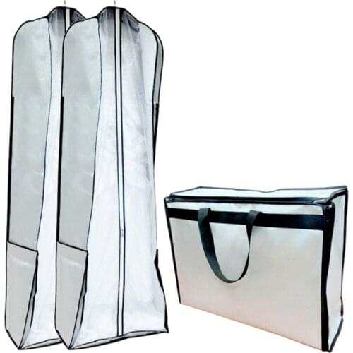 Two Sizes Length 180cm 200cm Waterproof Plus Wide Size Two Use For Wedding Dress Dust Cover Storag Bag Accept Printed LOGO M0819