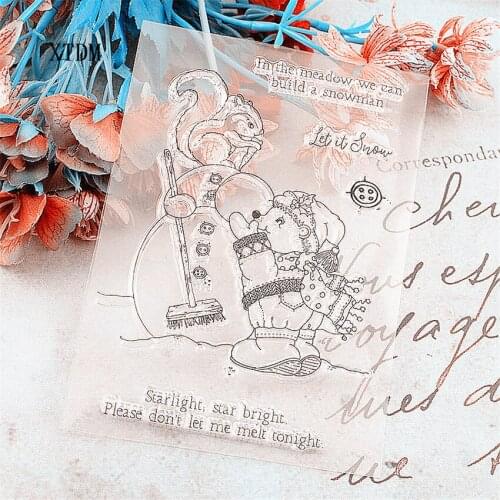 Hot sale snowman Transparent Clear Stamps / Silicone Seals Roller Stamp for DIY scrapbooking photo album/Card Making