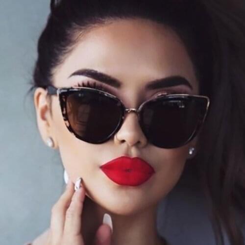 Fashion Women Cateye Sunglasses Fashion Trend Vintage Elegant Oval Lady Sun Glasses Female Oculo De Sol Shades Summer Style