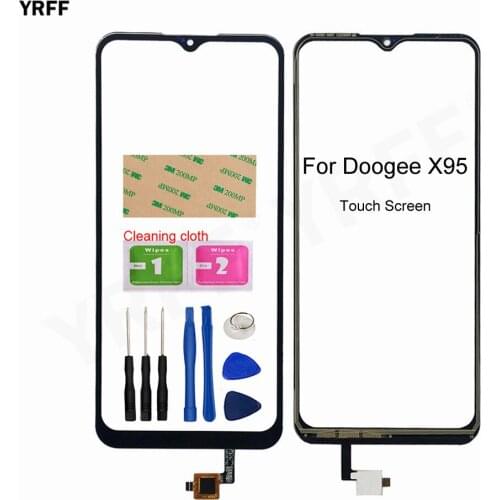 Glass Touch 6.52'' Panel For Doogee X95 Touch Screen Digitizer Sensor Front Outer Glass Lens 3M Glue Wipes