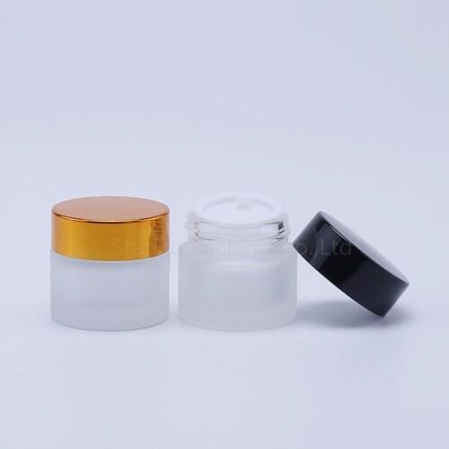 1pcs 10g Glass Cream Jars Cosmetic Packaging with lid plastic caps & inner liners round empty small glass jars
