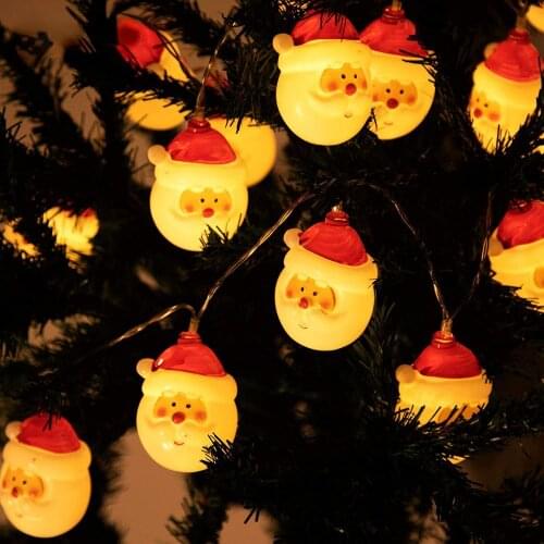 LED Christmas Decoration Light Santa Claus Battery Lights Home Decor String Lamp Holiday Decoration Accessories Fairy Lamps