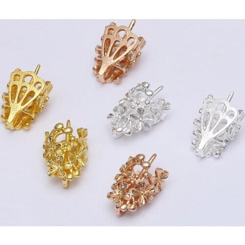50 Pieces 12*20mm Metal Flower Bride Tiaras Making Materials Diy Jewelry Accessories