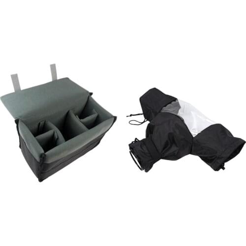 Top Padded Protective Bag Insert Liner Case for DSLR Camera Black & Nylon Transparent Tpu Camera Rain Cover