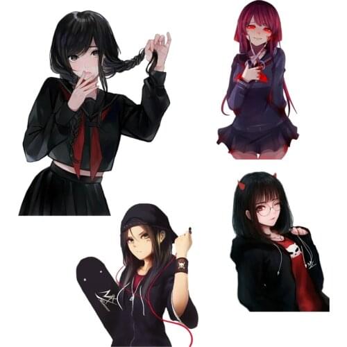 Three Ratels QC249 kawaii anime girl cool Korean comic girl wall stickers for girls Mobile phone stickers