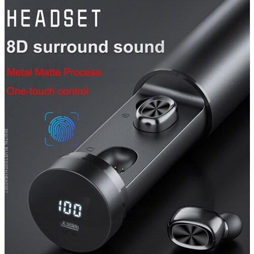 TWS-05 Mini TWS In-Ear Bluetooth Earphones with Deep Base Noise Reduction Waterproof Sport Headphones with Touch-Control Headset