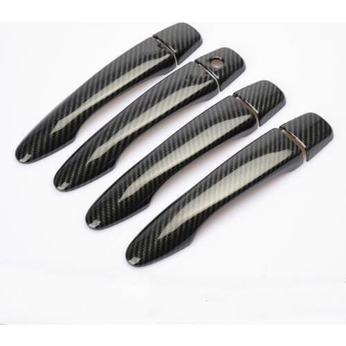 CARBON FIBER CHROME DOOR HANDLE COVER For Nissan Qashqai J11 2014 2015 2016 2017 2018 2019 CATCH CAP TRIM MOLDING ACCESSORIES