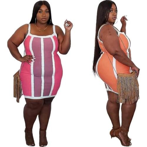 Summer Mini Dresses for Women Striped Patchwork Sexy Backless Dress Bodycon Sweet Plus Size Slip Dress Wholesale Dropshipping