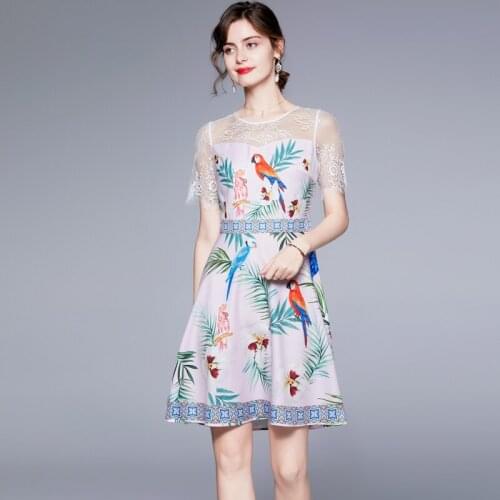 ZUOMAN Women Summer Casual Dress Festa High Quality Elegant Pink Party Robe Femme Runway Vintage Lace Designer Short Vestidos