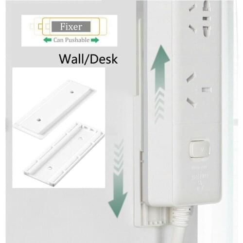 1PC Seamless Punch-free Plug Sticker Holder Wall Fixer Power Strip Holders Storage for Sockets Wall Holders Shelf Stand Holder