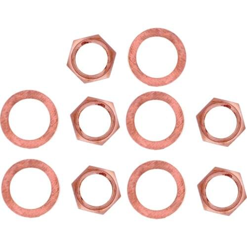 10 Pieces Gaskets Nuts Wear-resistant Solid 3/8 inch Guitar Bass Socket Nut Gasket Musical Instruments Washer Nuts Set
