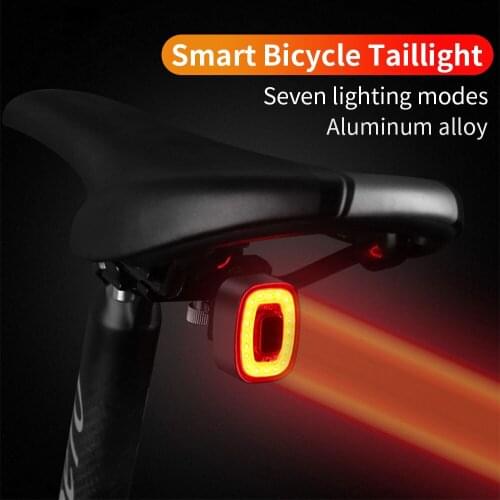 100 Lumen Smart Sensor Bike Tail Light Ultra Bright Led Bicycle Rear Alta Visibilidad USB Rechargeable Luz Trasera Bicicleta