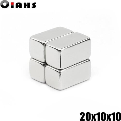 100pcs F20x10x10mm Super Powerful Strong Rare Earth Block NdFeB Magnet Neodymium N35 Magnets F20*10*10mm- Free Shipping