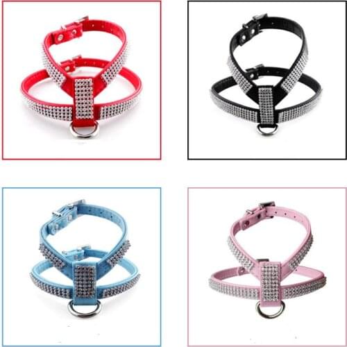 100Pcs/Lot Pet Control Harness For Dog Puppy Cat Soft Walk Collar Safety Strap Bling Vest SN3161