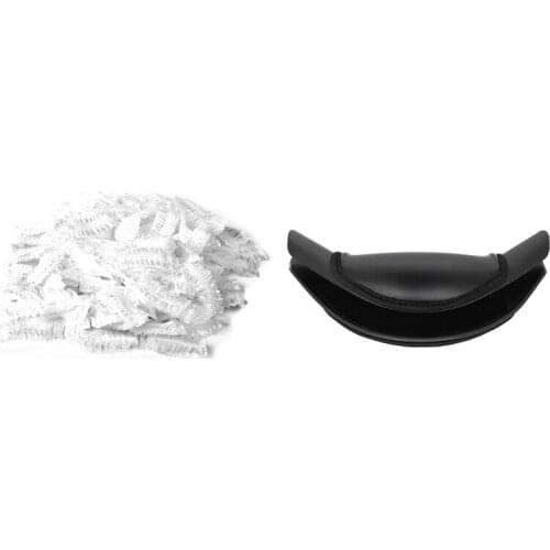 100Pcs Disposable Bath Shower/Dyeing Hair Ear Guard & 1x Hair Spa Neck Rest Pillow Salon Shampoo Bowl Silicone Sponge