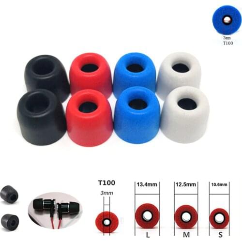 20 pcs/10 pair T100 3.0 mm Ear Pads Noise isolation memory foam ear tips ear foam earbuds for in ear earbuds headphones headset