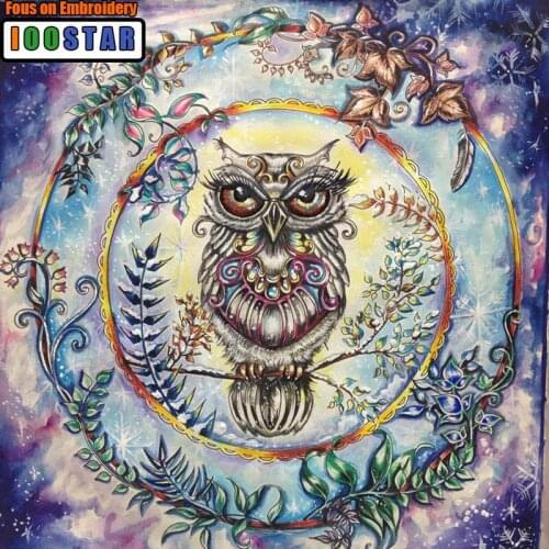 5D DIY Diamond embroidery colored owl diamond painting Cross Stitch full square drill Rhinestone mosaic decoration painting gift
