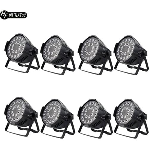 8pcs/lot 24x12w led par light RGBW 4in1 led flat par dmx512 Professional stage DJ lights