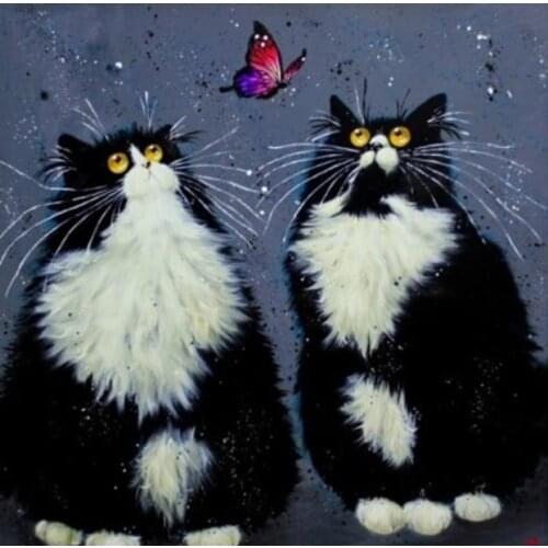 Diamond mosaic Full diamond Diy 5D diamond Painting Funny cat butterfly picture cross stitch embroidery Needlework Home Decor