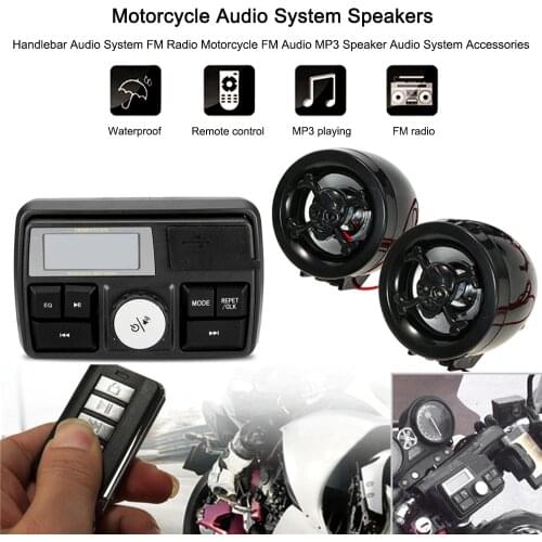 Motorcycle Audio System Speakers Handlebar Audio System FM Radio Motorcycle FM Audio MP3 Speaker Audio System Accessories