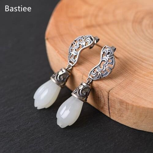 Bastiee Silver Earrings For Women 925 Jewelry 925 Sterling Silver Earrings Dangle Earrings Vintage Korean Earrings Golden Plated