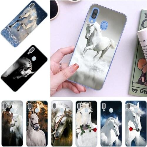 For Samsung A41 A51 A71 A10 A20 A11 A21 A31 S A30 A40 A50 A60 A70 E A80 Great Running Horse Floral Silicone Soft Back cover