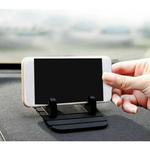Black Car Phone Holder Dashboard Non-slip Rubber Mat Car Phone Holder Rearview Mobile Phone Accessories