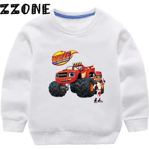 Kids Blaze And The Monster Machines Cartoon Funny Sweatshirts Childrens Hoodies Baby Pullover Tops Girls Boys Clothes,KYT5402