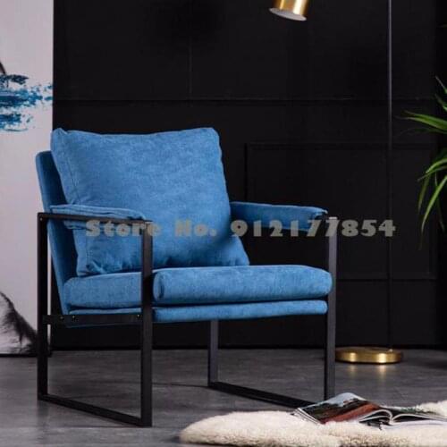 Balcony designer sofa chair iron art single chair Internet cafe bedroom sofa light luxury industrial style living room lounge ch