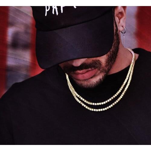 DNSCHIC 4mm tennis bracelet necklace necklace Bling charm hip-hop jewelry