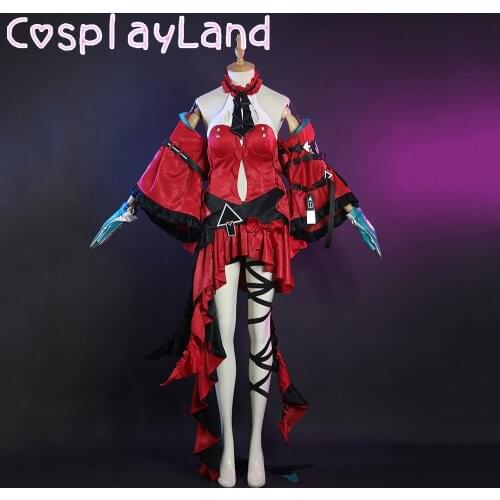 Hot Game Arknights Cosplay Skadi the Corrupting Heart Costume Carnival Halloween Dress Sexy Women Red Dress Arknights Cosplay